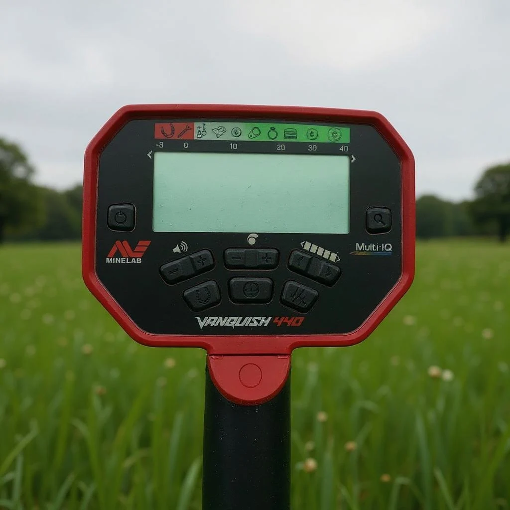 Minelab Vanquish 540 metal detector beach and field image